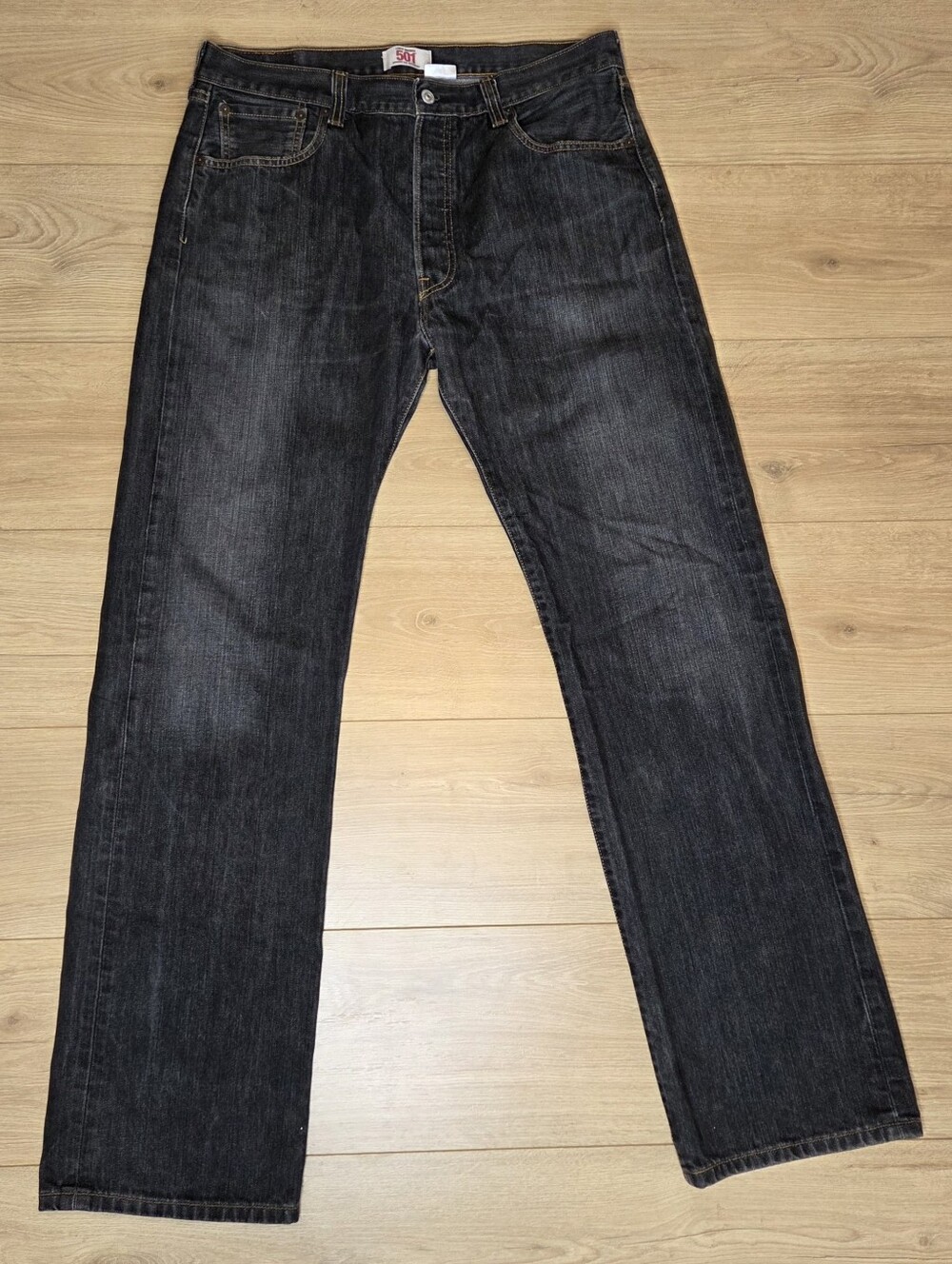 Y2K Levi's 501 Black Button Fly Straight Leg Jeans Men's 36x34 Skater Grunge